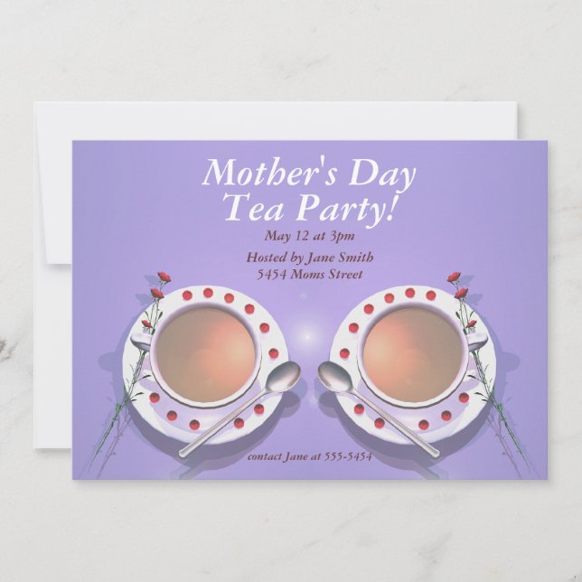 Mothers Day Tea Party Invitation (Front)