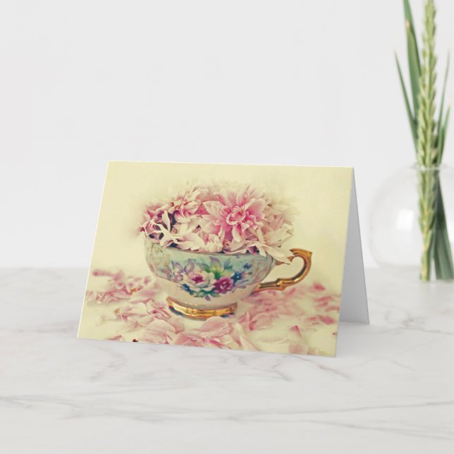 Mothers Day Teacup of Flowers Card (Front)