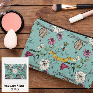 Mothers Day Teal Queen Bee Best Mum Ever Accessory Pouch