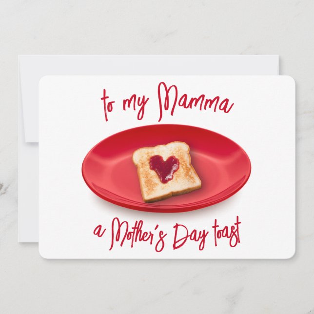 Mothers Day Toast Funny Pun Flat Holiday Card (Front)