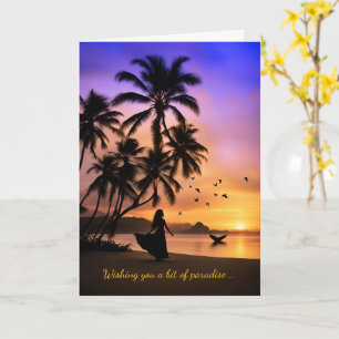 Mothers Day Tropical Beach Paradise with Palm Card