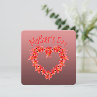 Mother's Day - Tulip Heart Illustration on Rose | 