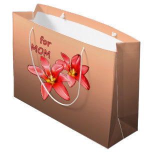 Mother's Day - Tulips For Mom - Illustration    Large Gift Bag