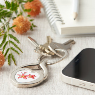 Mother's Day - Tulips For Mum - Illustration Key Ring