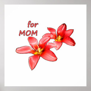 Mother's Day - Tulips For Mum - Illustration    Poster