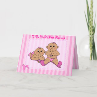 Mother's Day - Twin Baby Girls Card