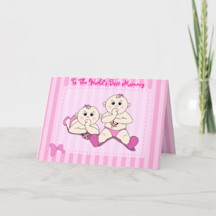 Mother's Day - Twin Baby Girls Card