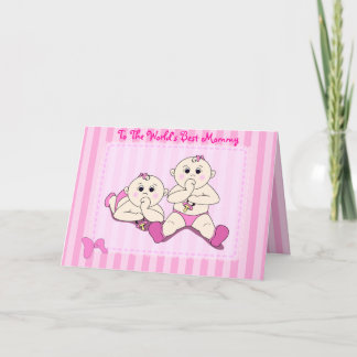 Mother's Day - Twin Baby Girls Card