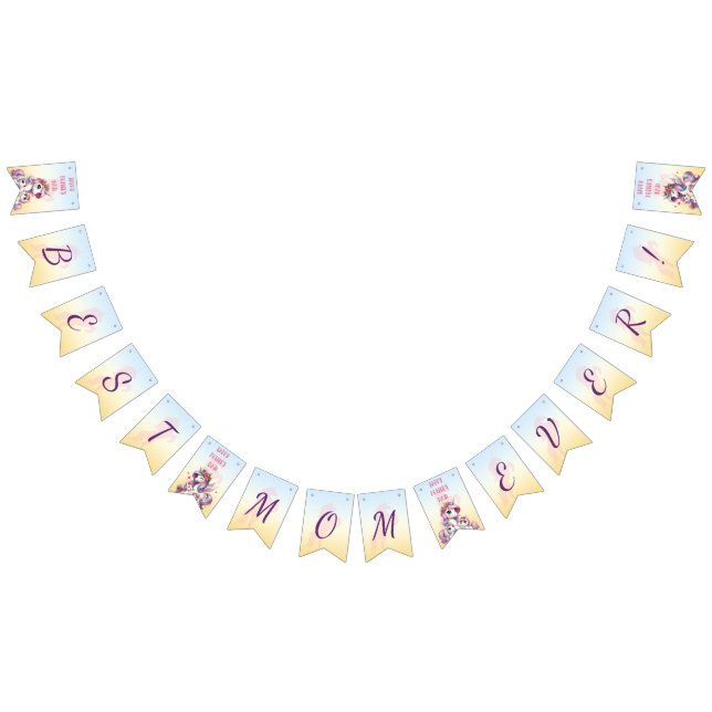 Mother's Day Unicorn-Themed Party Bunting (All)