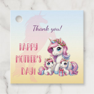 Mother's Day Unicorn-Themed Party Favour Tags