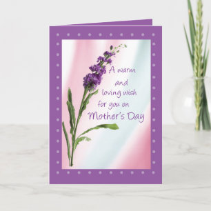 Mother's Day Warm Wish Purple Wildflower, Religiou Card