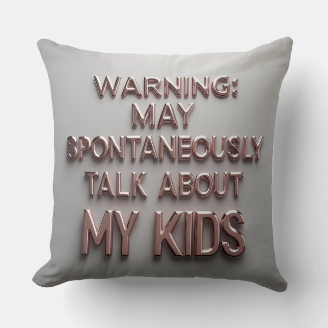 Mother's Day Warning - Shiny Mum Talk Cushion (Front)