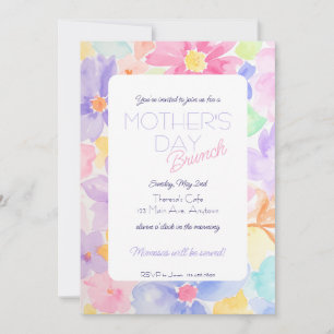 Mother's Day Watercolor Floral Brunch Invitation