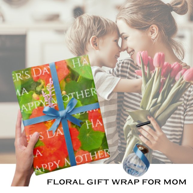 Mother's Day Watercolor Floral  Wrapping Paper (Floral Gift Wrap For Mother's Day (You can personalize this wrapping paper).)