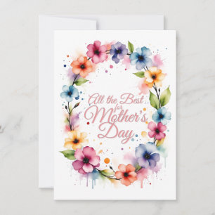 Mother's Day Watercolor Floral Wreath