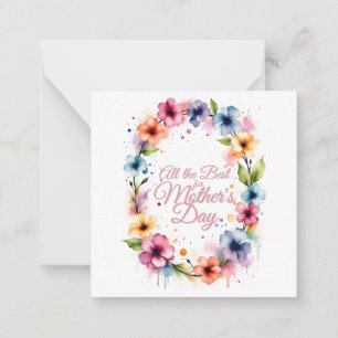 Mother's Day Watercolor Floral Wreath Card