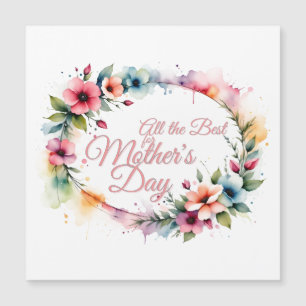 Mother's Day Watercolor Floral Wreath in Pink V2.0