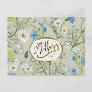 Mother's Day Watercolor Flowers Bible Verse Postcard