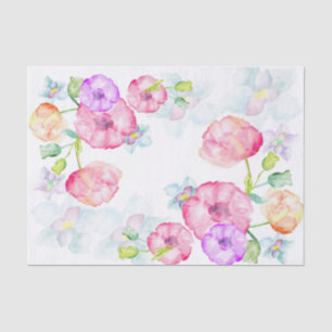 Mother's Day Watercolor Flowers Mum Word Art Tissue Paper
