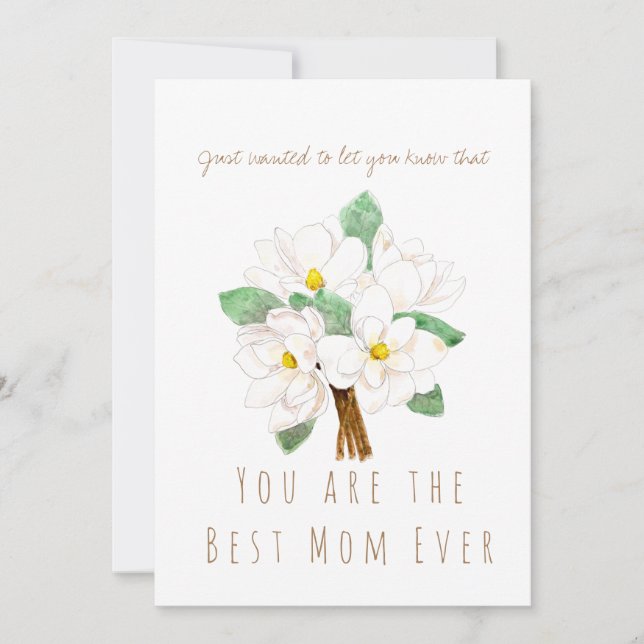 mother's day watercolor white magnolia flower card (Front)