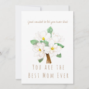 mother's day watercolor white magnolia flower card