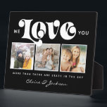 Mother's Day We love You Mum Family Photo Collage Plaque<br><div class="desc">We love you!  For the Best Mum or Grandma Ever in your life,  a modern,  trendy Instagram family photo collage throw pillow with modern script typography and your personal name and message on elegant black.</div>