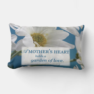 Mother's Day White Daisies Garden of Love Blue Sky Lumbar Cushion
