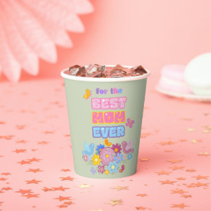 Mother's Day wildflowers butterfly Watercolor Paper Cups