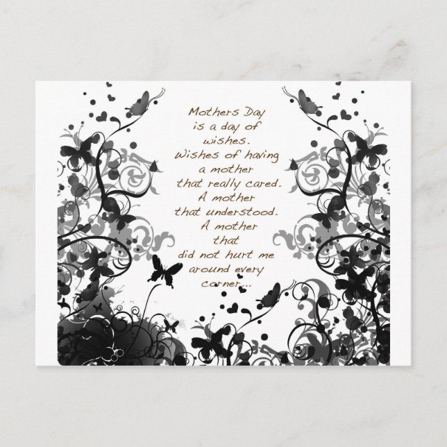 Mother's day wishes black Abusive Postcard (Front)