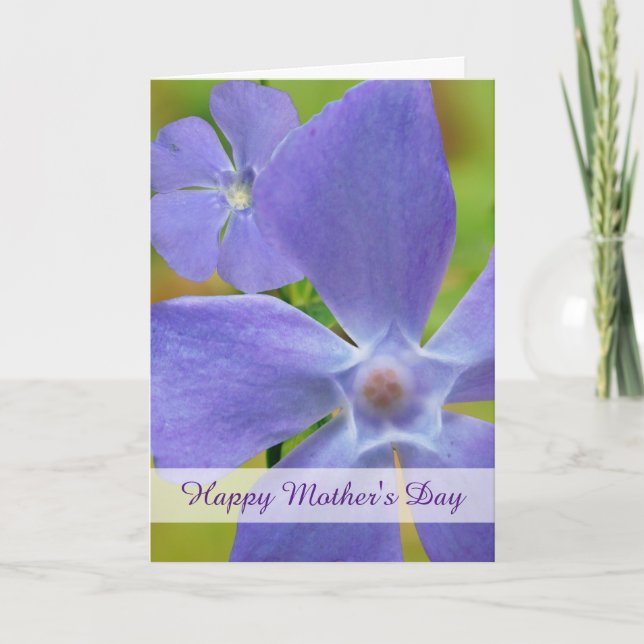 Mother's Day with Flowering Vinca Vine Bloom Card (Front)