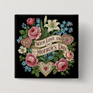 Mother's Day with Love 15 Cm Square Badge