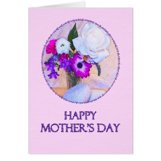 Mother's day with painted flowers. (Front)