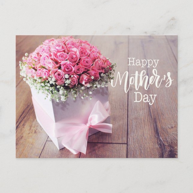 Mother's Day with pink roses Card (Front)