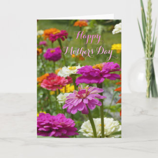 "Mother's Day with Zinnias." Greeting Card