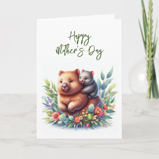 Mother's Day Wombat Greeting Card (Front)