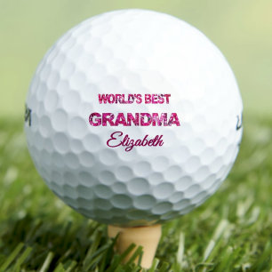 Mother's day Worlds Best Grandma Personalized Pink Golf Balls
