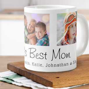 Mother's Day World's Best Mum 3 Photos Large Coffee Mug