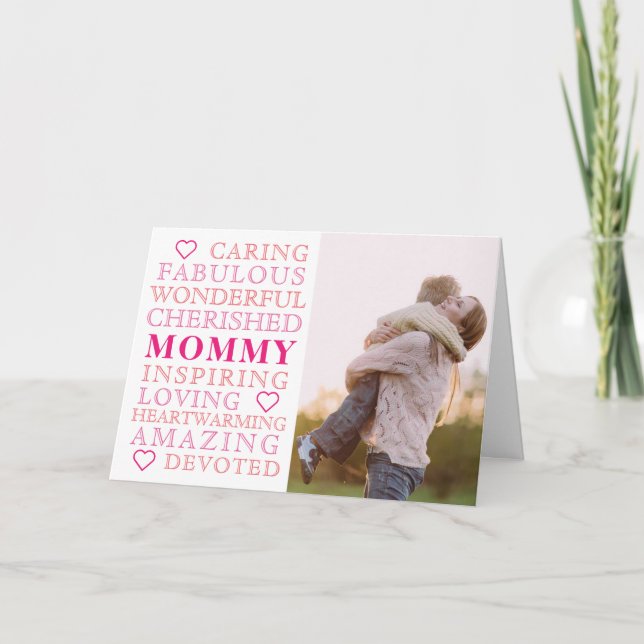 Mother's DayTypography Modern Family Photo  Card (Front)
