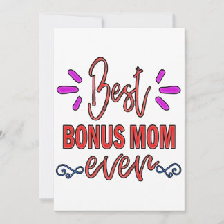Mother's Gift Best Bonus Mum Ever Holiday Card
