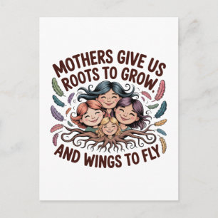 Mothers Give Us Roots To Grow And Wings To Fly Invitation Postcard