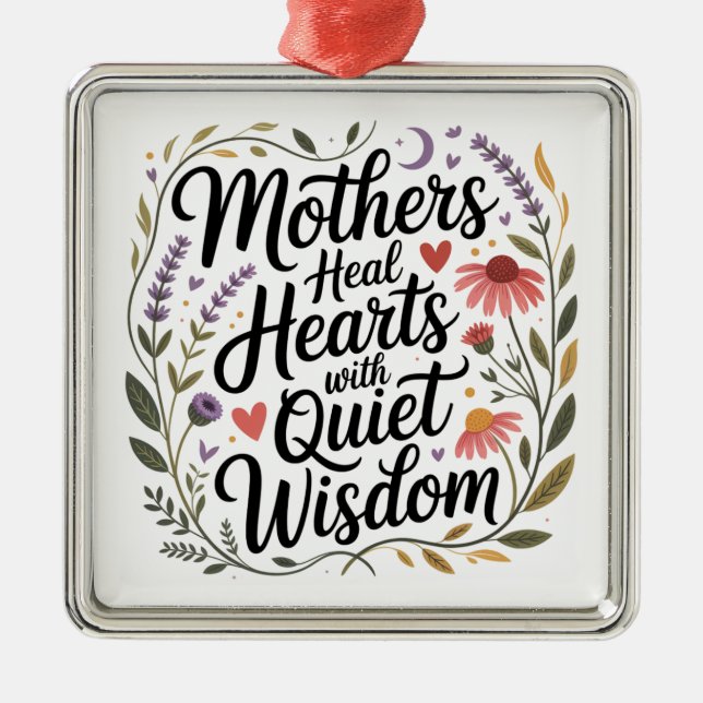 Mothers Heal Hearts With Quiet Wisdom Metal Tree Decoration (Front)