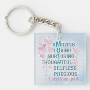 Mother's heart key ring