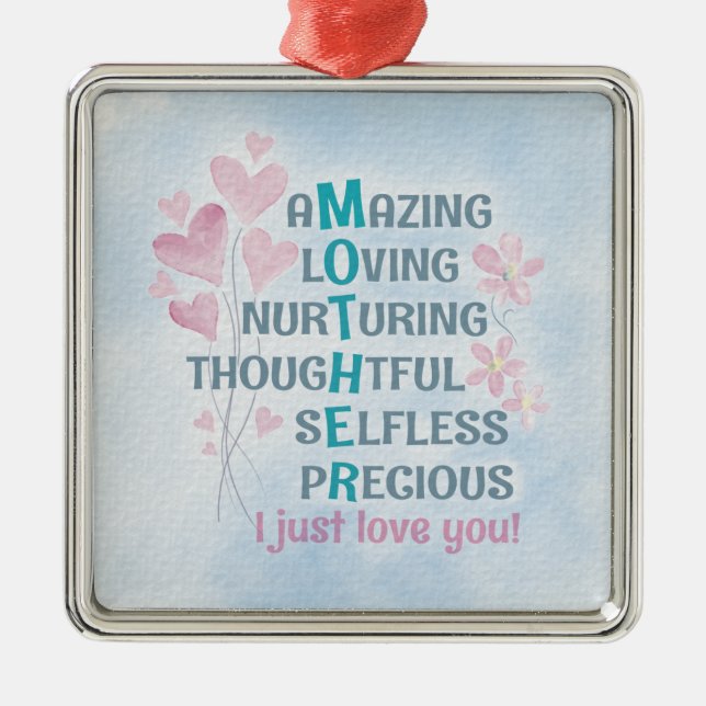 Mother's heart  metal tree decoration (Front)