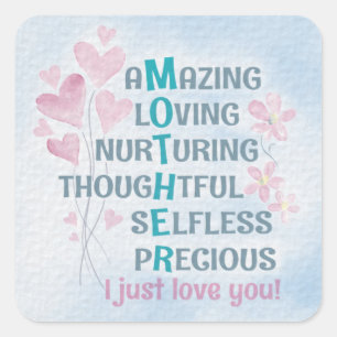 Mother's heart square sticker