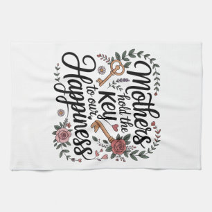 Mothers Hold The Key To Our Happiness Tea Towel