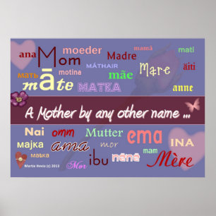 Mothers in Any Language - WordArt™ Poster