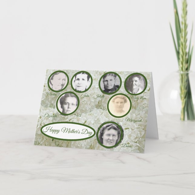 Mothers in Family Snowball Floral Mothers Day Holiday Card (Front)