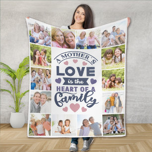 Mother's Love 14 Photo Collage Memory Fleece Blanket
