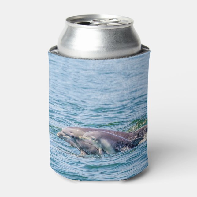 Mother's Love Dolphin & Baby Can Cooler (Can Front)