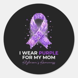 Mothers mama wear purple for mum alzheimer’s classic round sticker